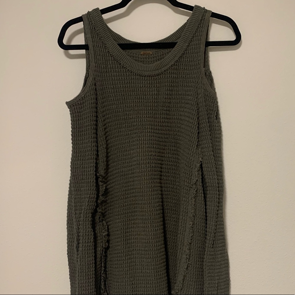Free people exposed shoulder knit top